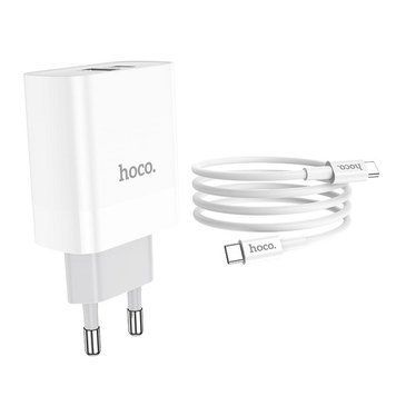 Комплект быстрой зарядки Hoco C80A Rapido Type-C to Type-C PD20W QC3.0 Белый 209-00251 фото