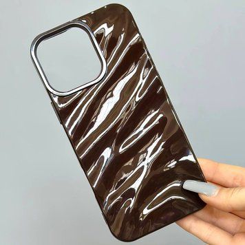 Чехол 3D Wavy Pattern Case для iPhone 16 Brown 208-04973 фото