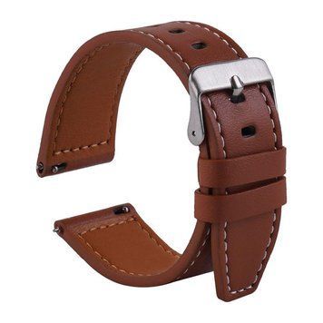 Ремінець Универс 22mm Leather strap with straight tip для Samsung/Amazfit/Huawei Brown 212-02737 фото