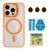 Чохол TPU+PC+Metal Stand Case with MagSafe and Camera Lenses для iPhone 16 Pro Max Orange 214-03747 фото