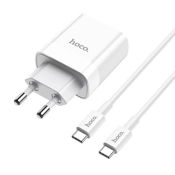 Комплект быстрой зарядки Hoco C80A Rapido Type-C to Type-C PD20W QC3.0 Белый 209-00251 фото
