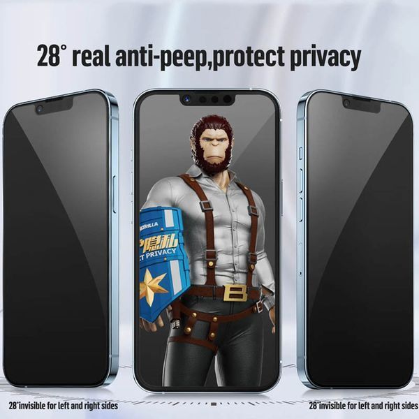 Защитное 2.5D стекло Blueo Full Cover Anti-Peep для Apple iPhone 15 Pro Max (6.7") 777-08434 фото