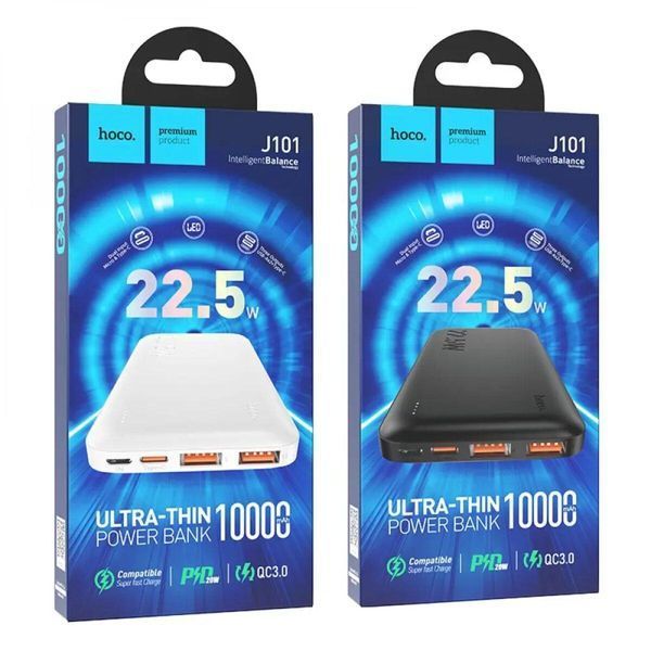 Зовнішній акумулятор HOCO J101 Astute 22.5W fully compatible power bank(10000mAh) Black 656-01157 фото