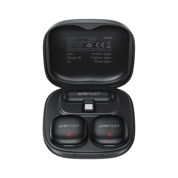 Бездротова мікрофонна система ACEFAST R1 dual-mic (Type-C) Black 6974316284895 фото