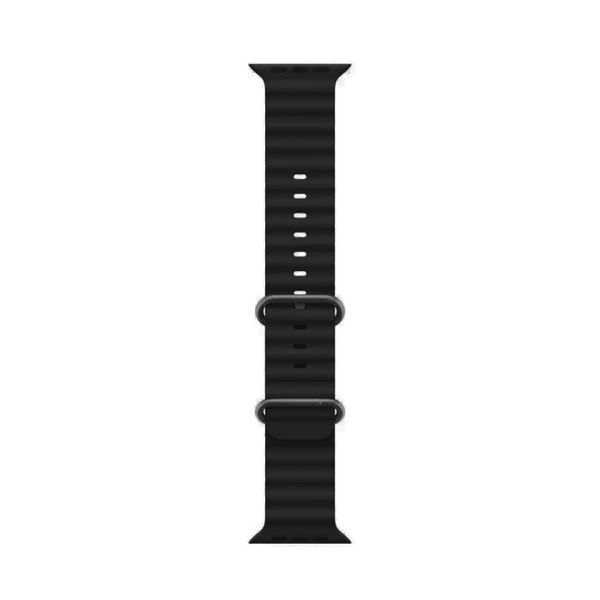 Силіконовий рифлений ремінець Ocean для Apple Watch 42/44/45/49 mm Чорний 212-00464 фото