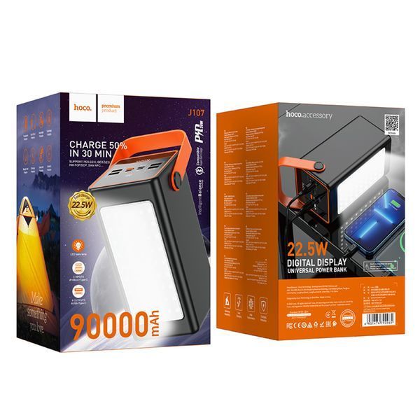 Портативный аккумулятор Hoco J107 Super 90000mAh 22.5W Черный 216-00079 фото