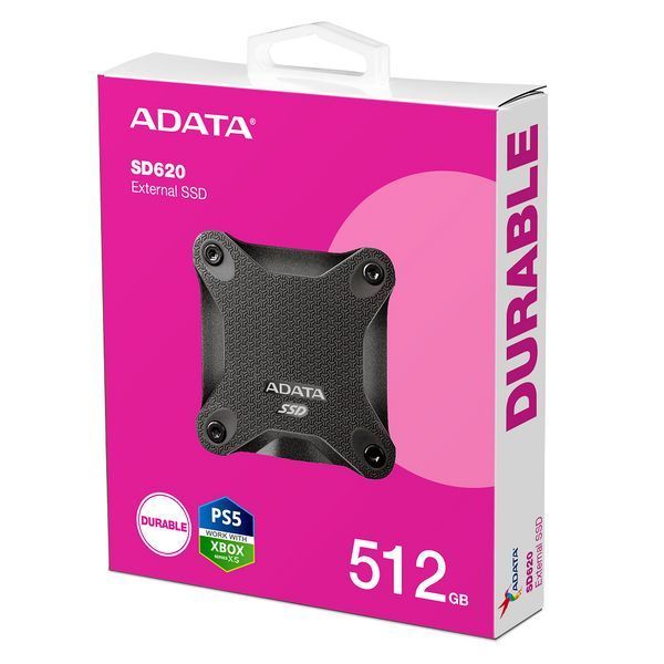 Портативный SSD ADATA SD620 512GB USB 3.2 520/460Mb/s Black SD620-512GCBK фото