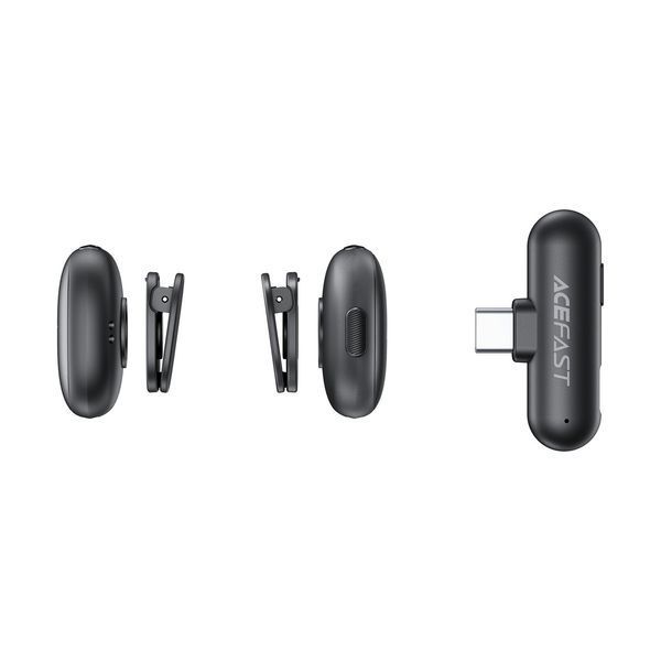 Бездротова мікрофонна система ACEFAST R1 dual-mic (Type-C) Black 6974316284895 фото