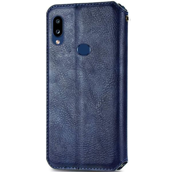 Шкіряний чохол-книжка GETMAN Cubic для Samsung Galaxy A10s Синій 555-01946 фото