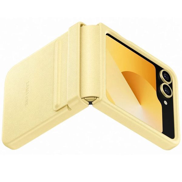 Кожаный чехол Leather Case для Samsung Galaxy Z Flip6 Yellow 555-03221 фото