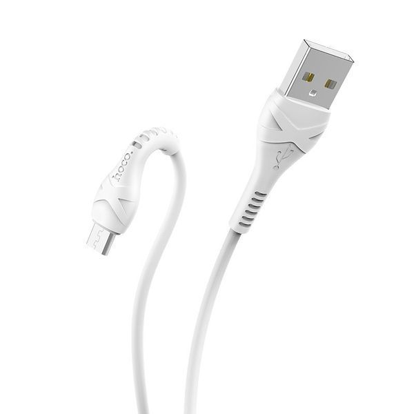 Кабель HOCO X37 USB to Micro 2.4A, 1m, PVC, PVC connectors, White 6931474710505 фото