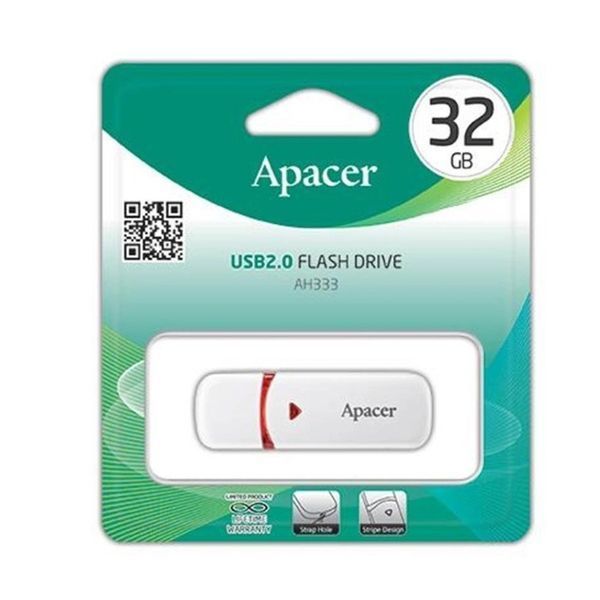 Флеш-накопичувач Apacer USB 2.0 AH333 32Gb White AP32GAH333W-1 фото