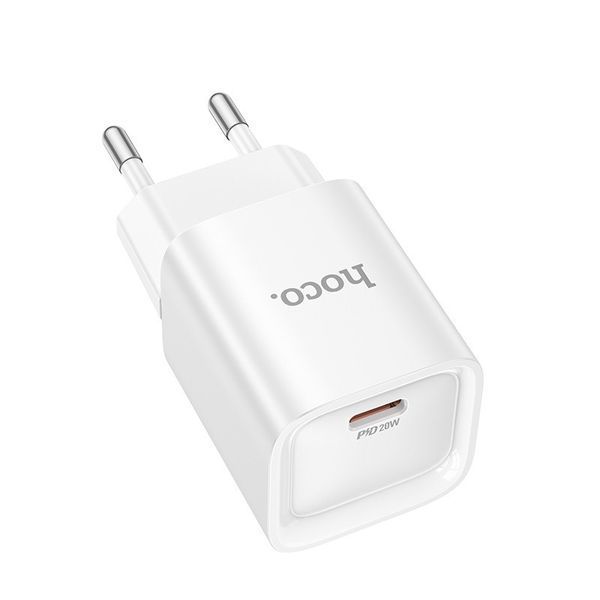 Мережевий зарядний пристрій HOCO C146A Charm single port PD20W charger (EU) White 6942007630245 фото