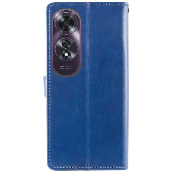Шкіряний чохол-книжка GETMAN Gallant (PU) для Oppo A60 4G Синий 777-06173 фото