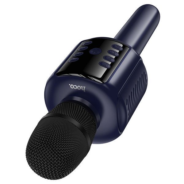 Портативна колонка-мікрофон HOCO L24 Shine karaoke microphone, 5W, Blue 6942007673785 фото