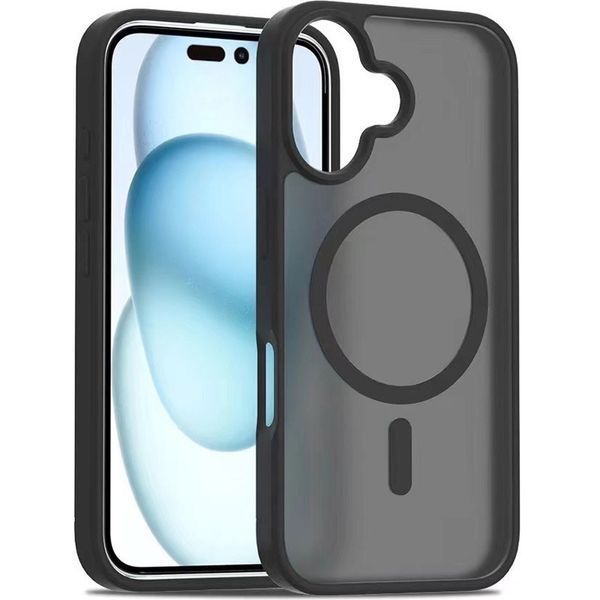 TPU+PC чохол Metal Buttons with MagSafe Colorful для Apple iPhone 16 (6.1") Black 555-03041 фото