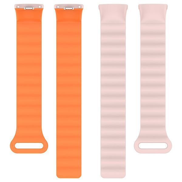 Ремінець Dual-color Magnetic для Xiaomi Mi Band 9/8/10 Light Pink / Orange 212-01655 фото