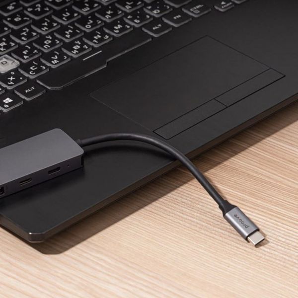 Type-C-Хаб Proove Iron Link 6 in 1 (2*USB3.0 + SD/TF + RJ45 + HDMI) Silver HBI700010004 фото