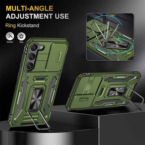 Ударостійкий чохол Camshield Army Ring для Samsung Galaxy S21+ Army Green 777-05057 фото