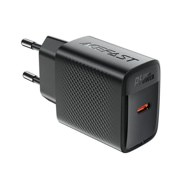 Мережевий зарядний пристрій ACEFAST A104 PD25W GaN single USB-C charger Black 656-01277 фото