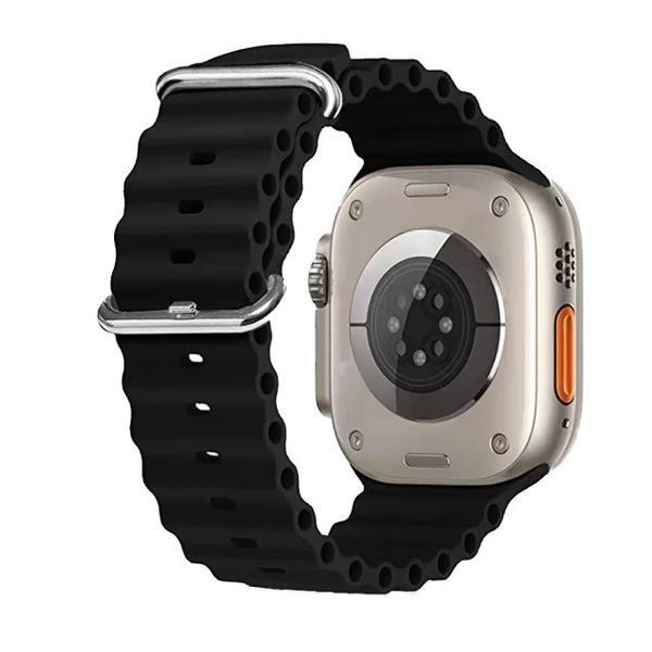 Силіконовий рифлений ремінець Ocean для Apple Watch 42/44/45/49 mm Чорний 212-00464 фото