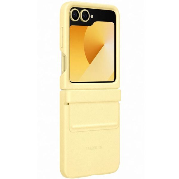 Кожаный чехол Leather Case для Samsung Galaxy Z Flip6 Yellow 555-03221 фото