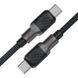 Кабель ACEFAST C10-03 Type-C to Type-C 3A, 60W, 1.2m, silicone, zinc connectors, Black 6974316283119 фото 3