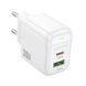 Сетевое зарядное устройство BOROFONE BAS45A Potential PD30W+QC3.0 charger(EU) White 656-01338 фото 3