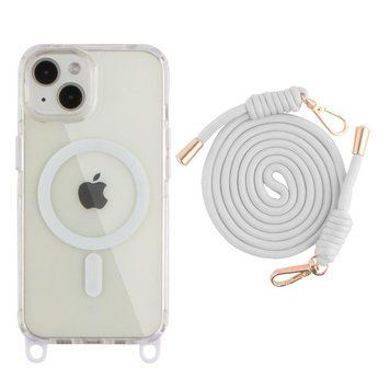 Чехол TPU+PC LanyardCase with MagSafe для iPhone 13/14 White 214-03130 фото