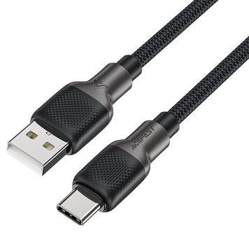 Кабель ACEFAST C10-04 USB to Type-C 3A, 1.2m, silicone, zinc connectors, Black 6974316283126 фото