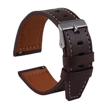 Ремінець Универс 22mm Leather strap with straight tip для Samsung/Amazfit/Huawei Dark Brown 212-02738 фото