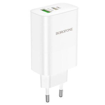 Мережевий зарядний пристрій BOROFONE BN10 Sunlight PD65W dual port(1A1C) charger White 656-01339 фото