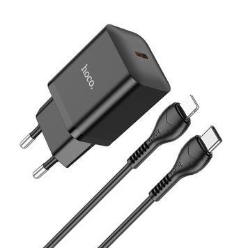 Комплект швидкого заряджання для iPhone Hoco N27 Innovative PD20W Type-C to Lightning Чорний 209-00253 фото