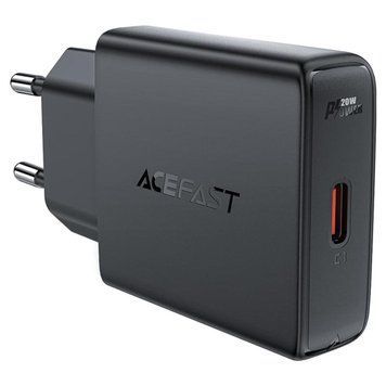 Сетевое зарядное устройство ACEFAST A65 PD20W GaN single USB-C ultra-thin charger Black 656-01278 фото