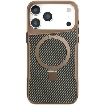 TPU+PC чохол Metal Buttons with MagSafe Carbon Ring для Apple iPhone 17 Pro Max (6.9") Gold 777-08105 фото