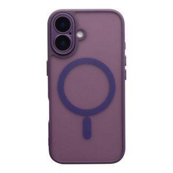 Чохол TPU+PC Magnetic Matte Camera Lens with Magsafe для iPhone 16 Dark Purple 757-00338 фото