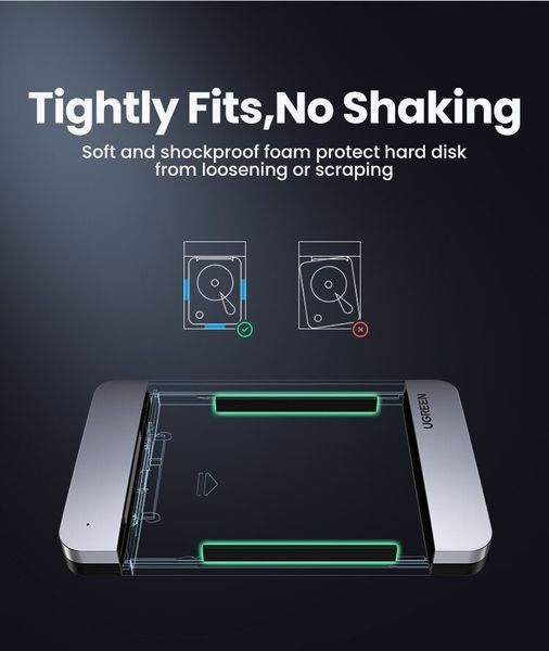 Наружный карман для накопителя UGREEN CM300 2.5-Inch SATA External Hard Drive Enclosure(UGR-70499) UGR-70499 фото