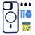 Чохол TPU+PC+Metal Stand Case with MagSafe and Camera Lenses для iPhone 12/12 Pro Dark Blue 214-03698 фото