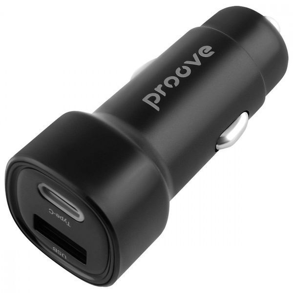 Автомобильное зарядное устройство Proove Flash 48W (Type-C + USB) black 656-02607 фото