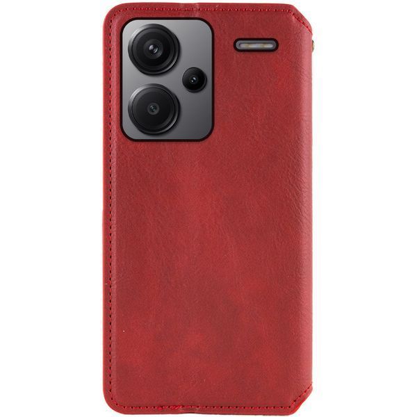 Шкіряний чохол-книжка GETMAN Cubic для Xiaomi Redmi Note 13 Pro+ Червоний 555-01743 фото