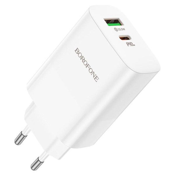 Мережевий зарядний пристрій BOROFONE BN10 Sunlight PD65W dual port(1A1C) charger White 656-01339 фото