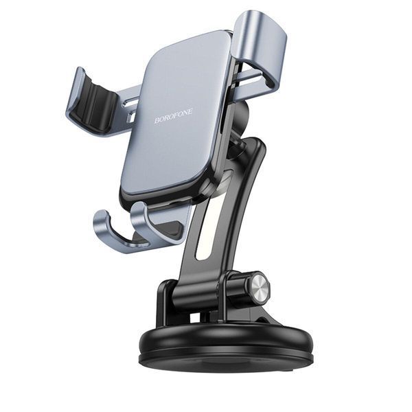 Держатель для мобильного BOROFONE BH95 Warrior gravity car holder(center console) Black Metal Gray 656-00468 фото