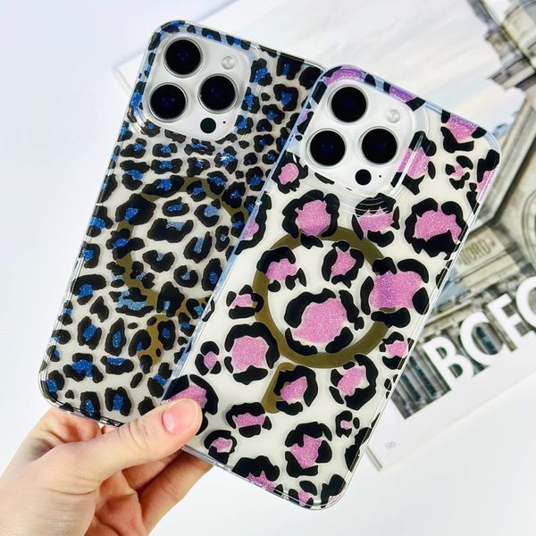 Чехол Transporent Case with Print Magnetic для iPhone 14 Pro Max Leopard-silver 214-04457 фото