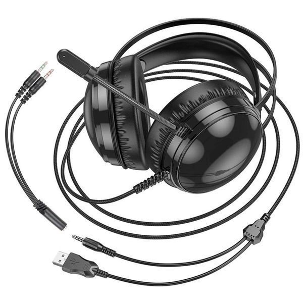 Наушники BOROFONE BO108 Flame gaming headphones Black 656-01007 фото