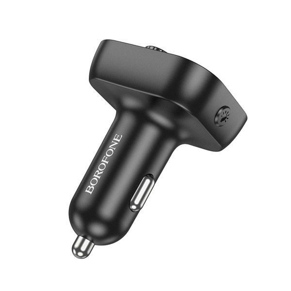 Автомобільний зарядний пристрій з FM-модулятором BOROFONE BC54 Acertar PD30W+QC3.0 car BT FM transmitter 18W Black 656-00578 фото