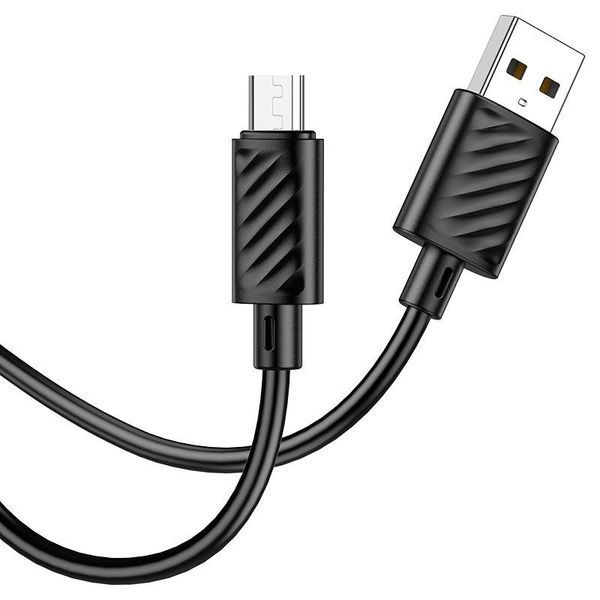 Кабель HOCO X88 Gratified charging data cable for Micro Black 6931474783325 фото