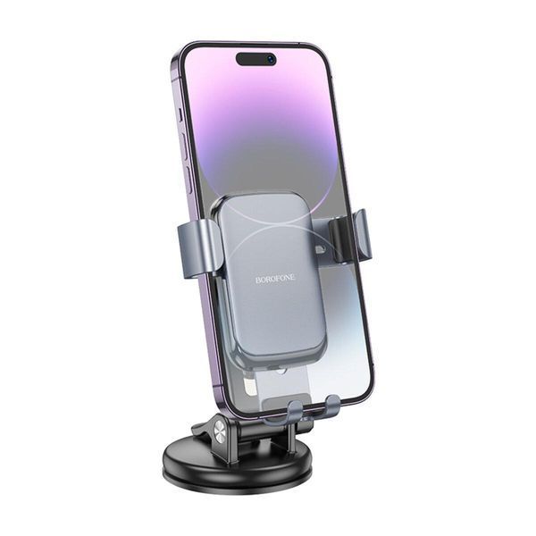 Держатель для мобильного BOROFONE BH95 Warrior gravity car holder(center console) Black Metal Gray 656-00468 фото