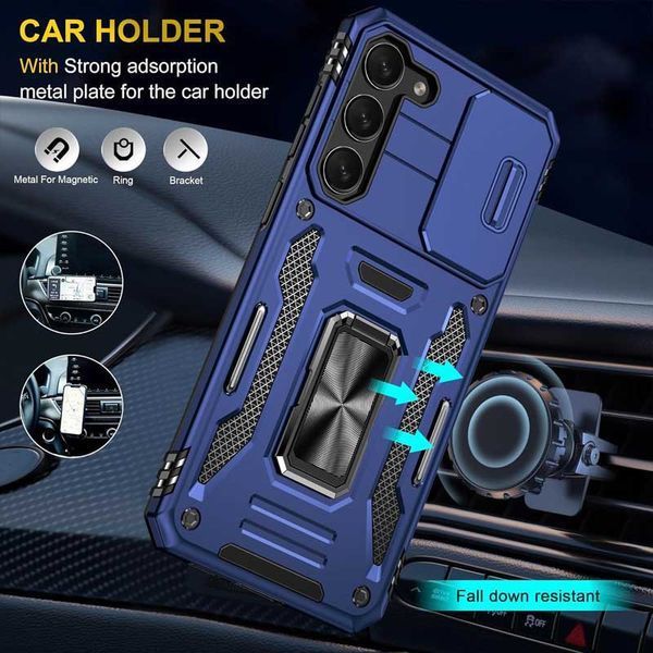 Ударостійкий чохол Camshield Army Ring для Samsung Galaxy S21+ Navy Blue 777-05058 фото
