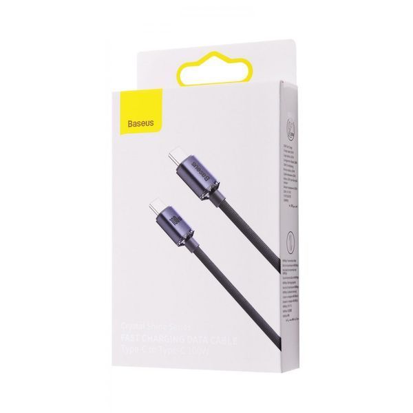 Кабель Baseus Crystal Shine Series Fast Charging Type-C to Type-C 100W (1.2m) Purple CAJY000605 фото