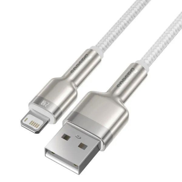 Кабель Baseus Cafule Series Metal Data Cable USB to IP 2.4A 1m White CALJK-A02 фото